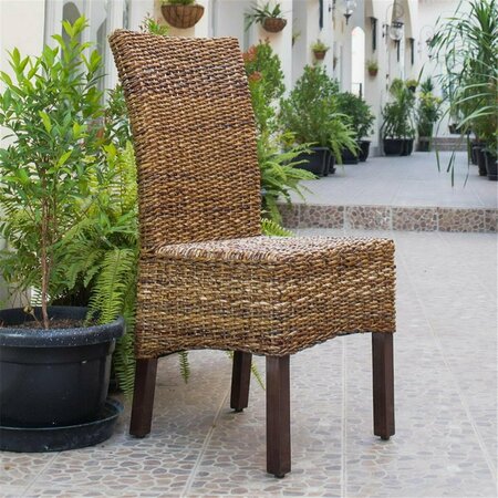 INTERNATIONAL CARAVAN Arizona Abaca Dining Chair, Salak Brown SG-3300-1CH